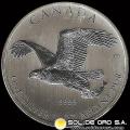 NCM - CANADA - 5 DOLLARS - ELIZABETH II - SERIE BIRDS OF PREY - 2014 - ONZA DE PLATA PURA