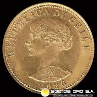 	REPUBLICA DE CHILE - 100 PESOS - 1926 - MONEDA DE ORO
