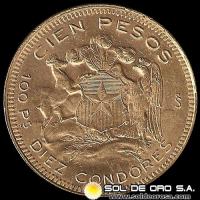 	REPUBLICA DE CHILE - 100 PESOS - 1947 - MONEDA DE ORO