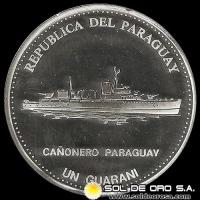 NUMIS - PARAGUAY - 1 GUARANI, 2000 - 1952 - CINCUENTENARIO - 2002, BANCO CENTRAL DEL PARAGUAY - CAÑONERO PARAGUAYO - MONEDA DE PLATA