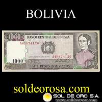 BANCO CENTRAL DE BOLIVIA - 1.000 PESOS BOLIVIANOS, 1982