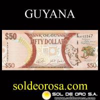 BANK OF GUYANA - (50) FIFTY DOLLARS, 2016