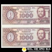 NUMIS - BILLETES DEL PARAGUAY - 1981 - MIL GUARANIES (MC 219.h) - FIRMAS: EDGAR ISIDRO CACERES VERA - EDGAR ANIBAL GOMEZ GINARD - BANCO CENTRAL DEL PARAGUAY