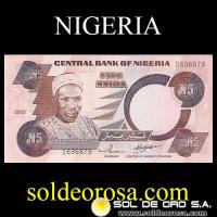 CENTRAL BANK OF NIGERIA - (5) FIVE NAIRA, 2002
