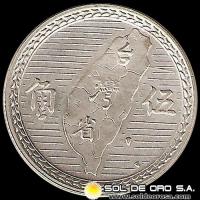 NA4 - REPUBLIC OF TAIWAN - 5 CHIAO, 1949 - MONEDA DE PLATA