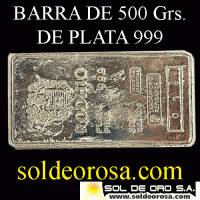 BLUE MOON REFINING GROUP - RODHIO - PESO BRUTO: 500 Gramos - BARRA DE PLATA 999