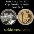 Monedas de 2013 - Plata y Oro - Brasil 2014