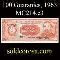 Billetes 1963 -16- Colm�n - 100 Guaran�es