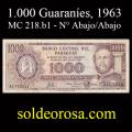 Billetes 1963 -19- Colm�n - 1.000 Guaran�es