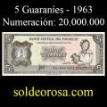 Billetes 1963 -12- Colm�n - 5 Guaran�es